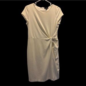 Express Twist Front Sheath Dress, Ivory, Medium